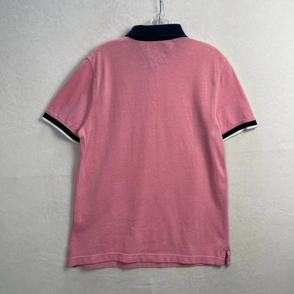 Tommy Hilfiger Custom Fit Salmon Pink Polo with Contrasting Logo Collar Medium - Picture 7 of 10